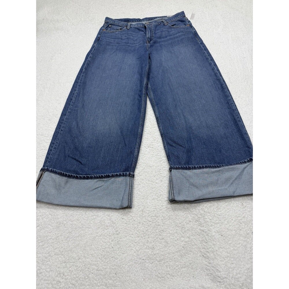 Gap Jeans Pants Mid Rise Ultra Soft Cuff Baggy Y2K Retro Minimalist Size 14 NWT